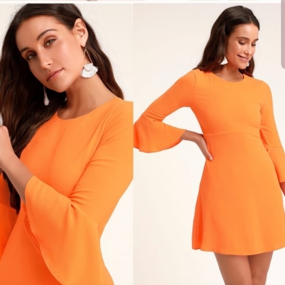 ONE LEFT! Lulu's Center of Attn. Orange Dress - Picture 2 of 7